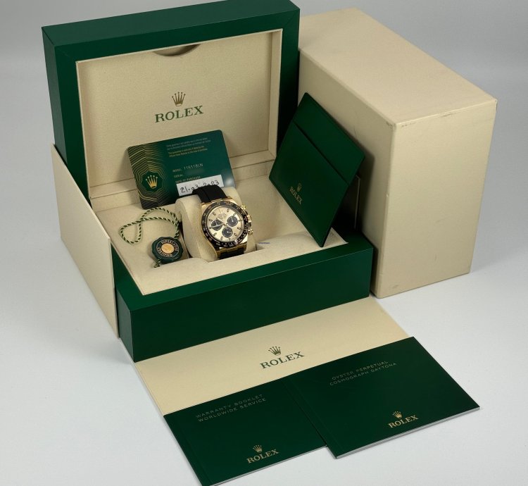 Rolex Daytona Yellow Gold Yml Dial Complete Set 116518ln