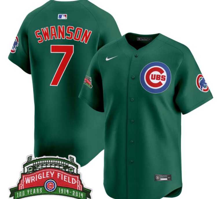 Dansby Swanson Jersey 7 Chicago Cubs Wrigley Field Style Vapor Premier Limited All Stitched