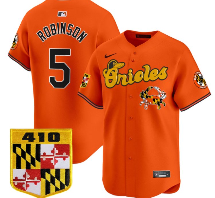 Brooks Robinson Jersey 5 Baltimore Orioles 410 Chesapeake Crab Patch Limited Stitched Orange