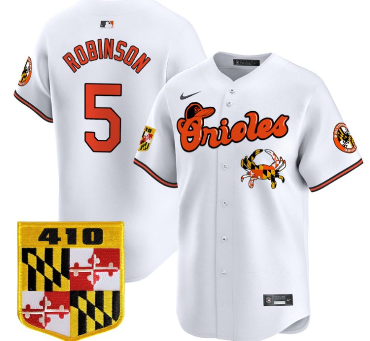 Brooks Robinson Jersey 5 Baltimore Orioles 410 Chesapeake Crab Patch Limited Stitched White