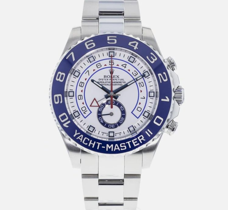 Rolex Yacht-master Ii New 2023 Stainless Steel White Dial Blue Ceramic Bezel 44mm Regatta Timer