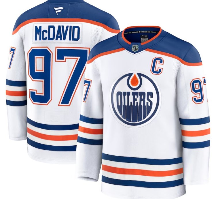 Edmonton Oilers 97 Connor Mcdavid Away Premium Jersey White