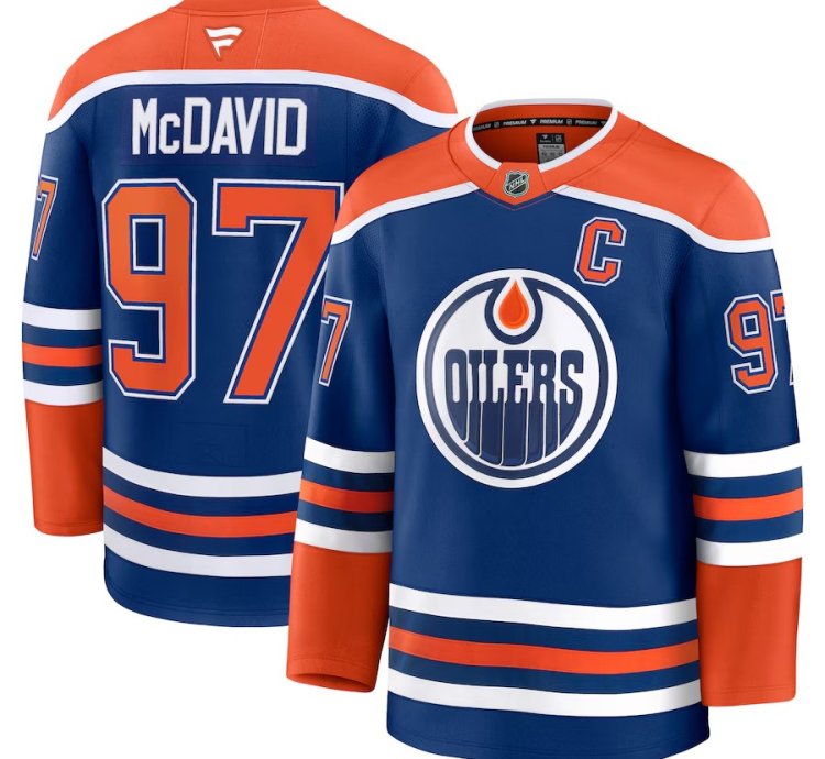 Edmonton Oilers 97 Connor Mcdavid Home Premium Jersey Royal