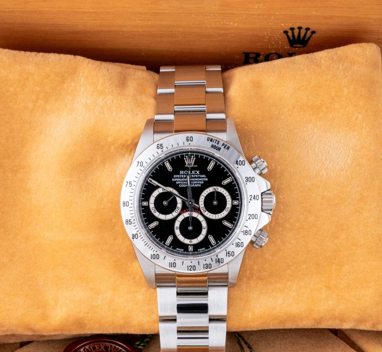Rolex Daytona Zenith Black Dial - Ref 16520 - Ser - Full Set Eu 1999 - Nos Stickers