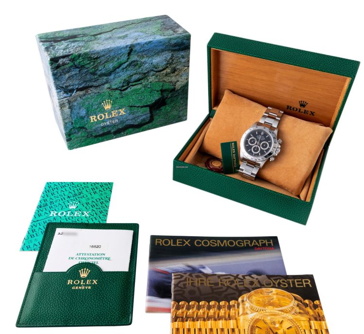 Rolex Daytona Zenith Black Dial - Ref 16520 - Ser - Full Set Eu 1999 - Nos Stickers