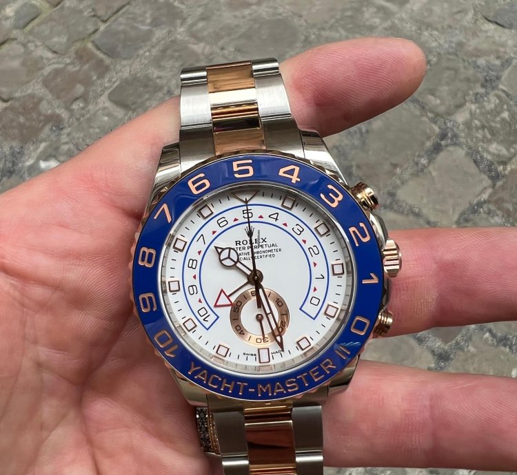 Rolex Yacht-master Ii Oro Rosa Rose Gold Steel Full Set Plastiche Plastic