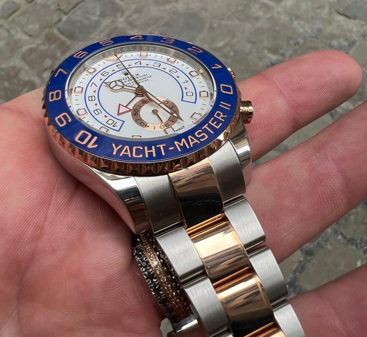 Rolex Yacht-master Ii Oro Rosa Rose Gold Steel Full Set Plastiche Plastic