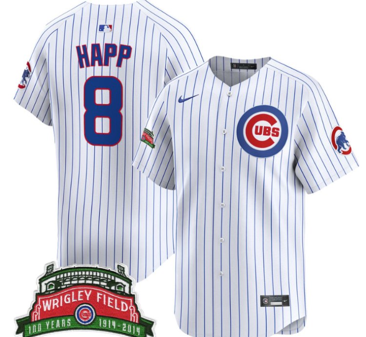 Ian Happ Jersey 8 Chicago Cubs Wrigley Field Style Vapor Premier Limited All Stitched Pinstripe