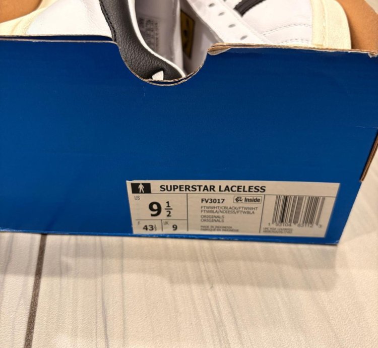 Adidas Originals Superstar Laceless Size 9 5