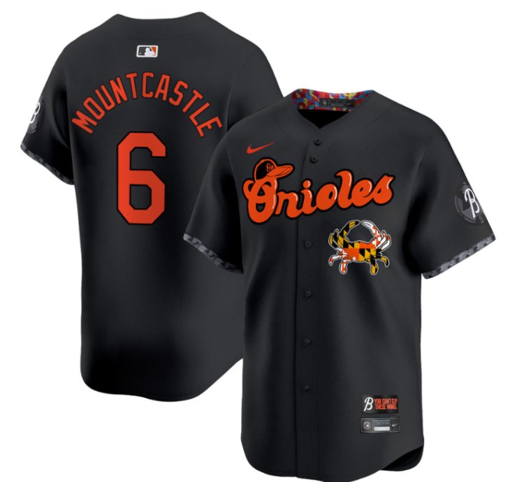 Ryan Mountcastle Jersey 6 Baltimore Orioles Maryland Blue Crab Vapor Stitched Black