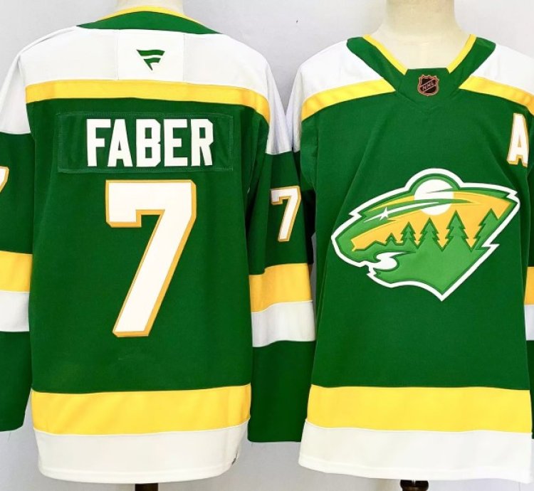Minnesota Wild 7 Brock Faber Jersey Stitched