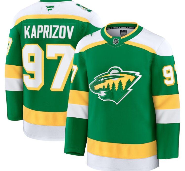 Minnesota Wild 97 Kirill Kaprizov Alternate Premium Jersey Green