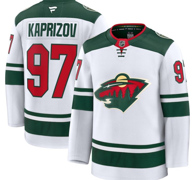 Minnesota Wild 97 Kirill Kaprizov Away Premium Jersey White