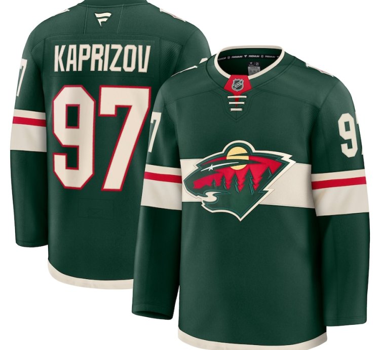 Minnesota Wild 97 Kirill Kaprizov Home Premium Jersey Green