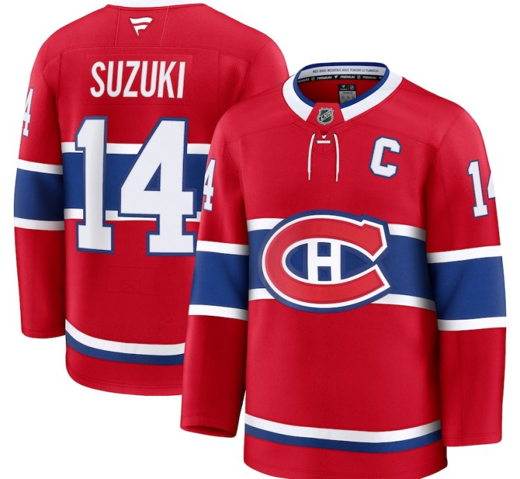 Montreal Canadiens 14 Nick Suzuki Home Premium Jersey Red