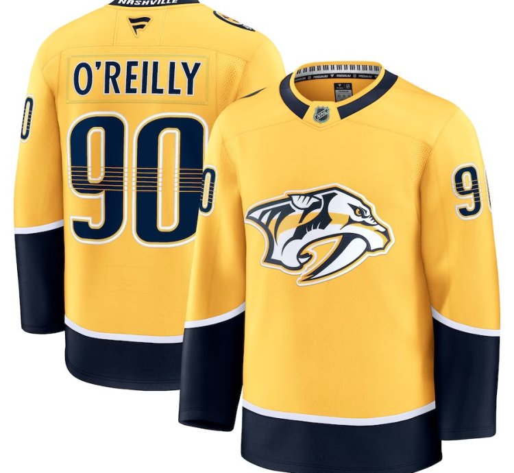 Nashville Predators 90 Ryan Oreilly Home Premium Jersey Yellow