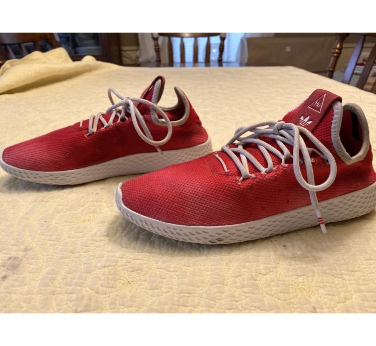 Adidas Pharrell Hu Tennis Sneakers Women Size 6 Red Casual Cq2301