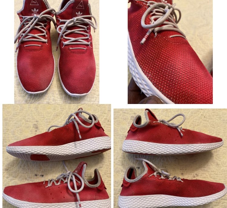 Adidas Pharrell Hu Tennis Sneakers Women Size 6 Red Casual Cq2301