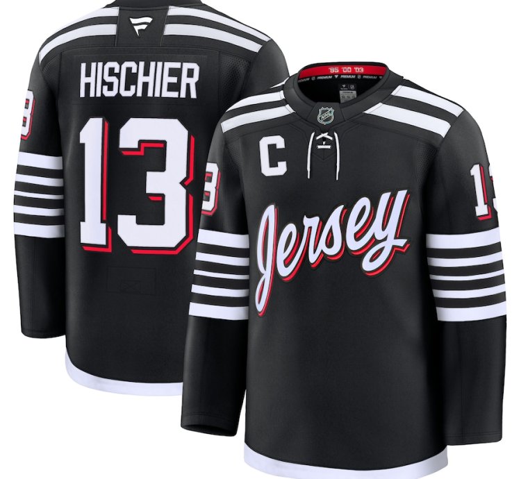 New Jersey Devils 13 Nico Hischier Alternate Premium Jersey Black
