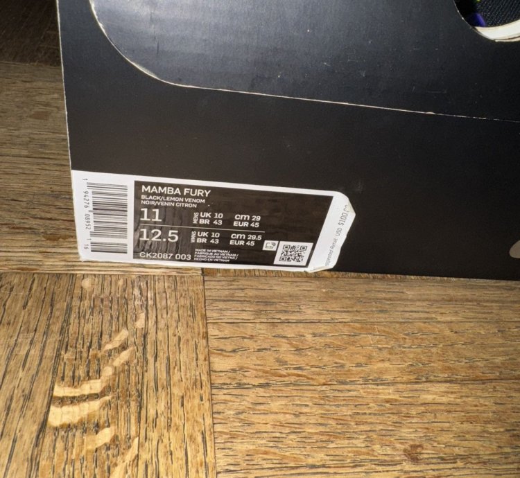 Ds Nike Mamba Fury Joker Men Size 11