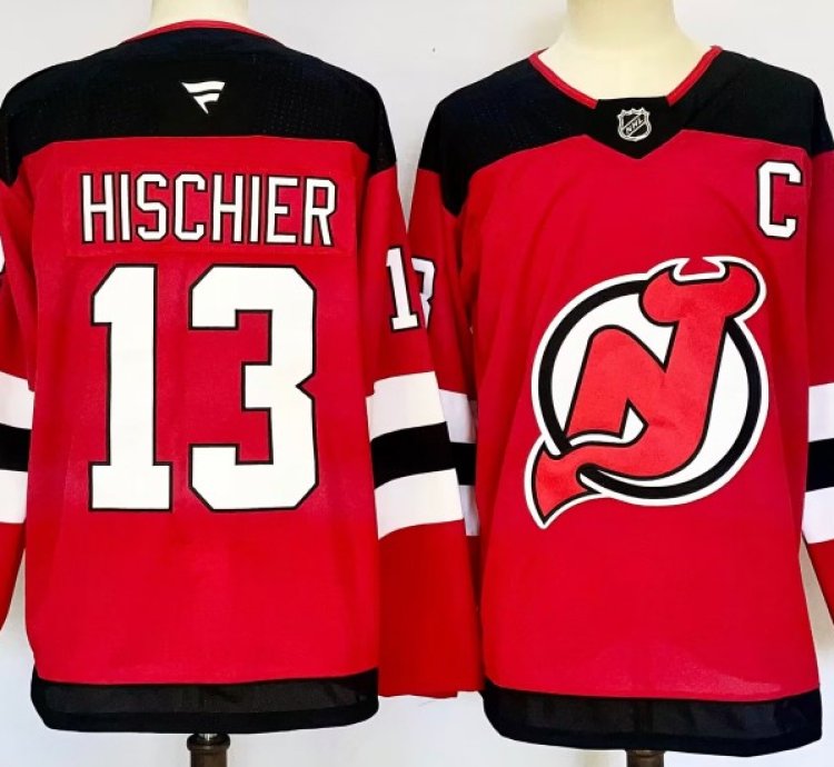 New Jersey Devils 13 Nico Hischier Jersey Stitched Red