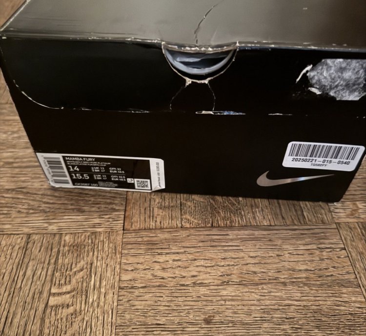 Ds Nike Mamba Fury White Wolf Grey Mens Size 14