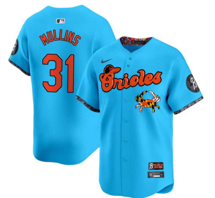 Cedric Mullins Jersey 31 Baltimore Orioles Maryland Blue Crab Vapor Stitched Light Blue
