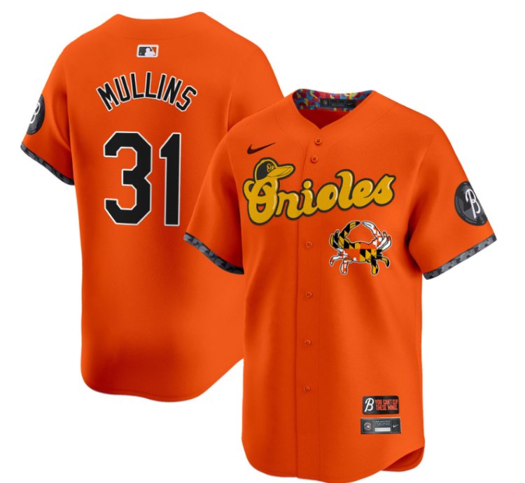 Cedric Mullins Jersey 31 Baltimore Orioles Maryland Blue Crab Vapor Stitched Orange