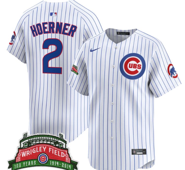 Nico Hoerner Jersey 2 Chicago Cubs Wrigley Field Style Vapor Premier Limited Stitched Pinstripe