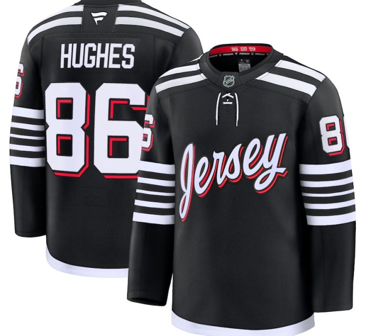 New Jersey Devils 86 Jack Hughes Alternate Premium Jersey Black