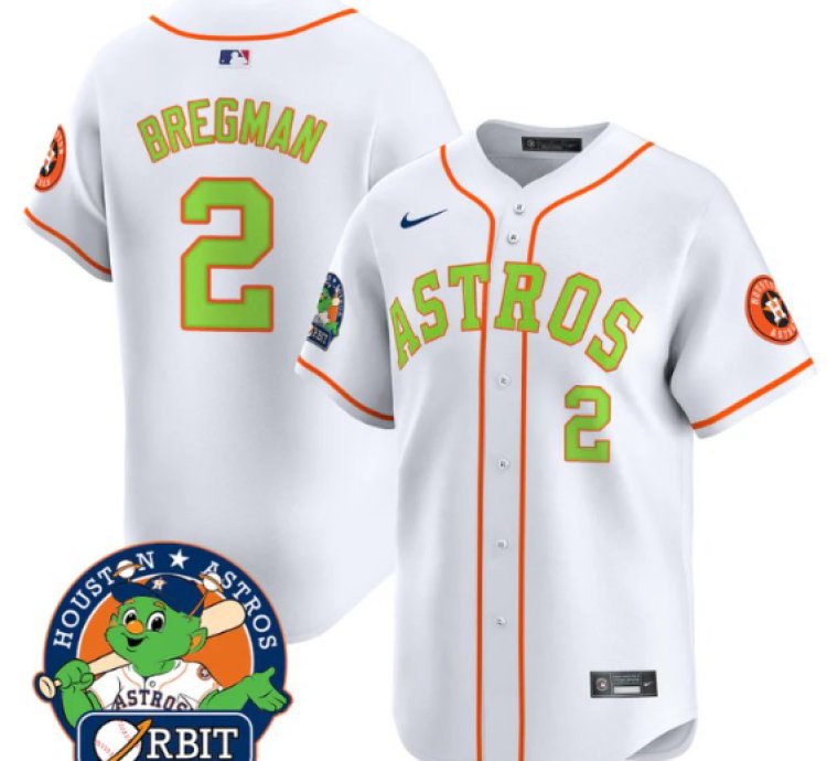 Alex Bregman Jersey 2 Astros Orbit Patch Vapor Premier Limited V2 Stitched White