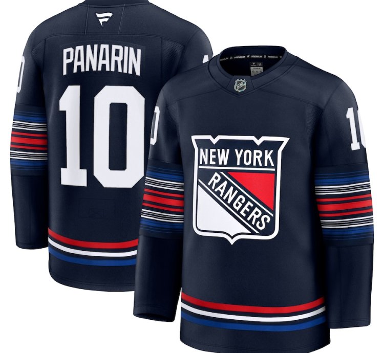 New York Rangers 10 Artemi Panarin Alternate Premium Jersey Navy