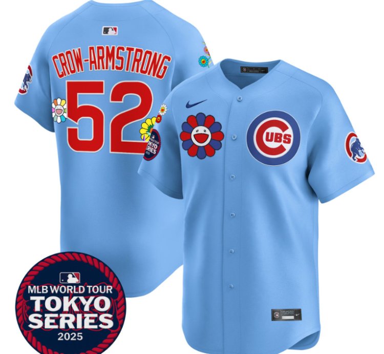 Pete Crow-armstrong Jersey 52 Chicago Cubs Tokyo Series 2025 Vapor Limited Stitched Blue