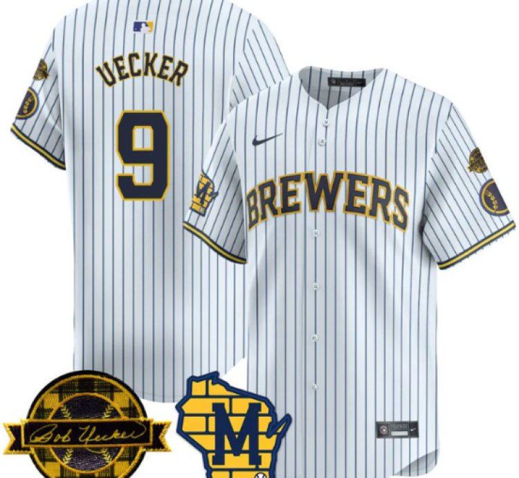 Bob Uecker Jersey 9 Milwaukee Brewers 2025 Limited Bob Uecker Patch Stitched White