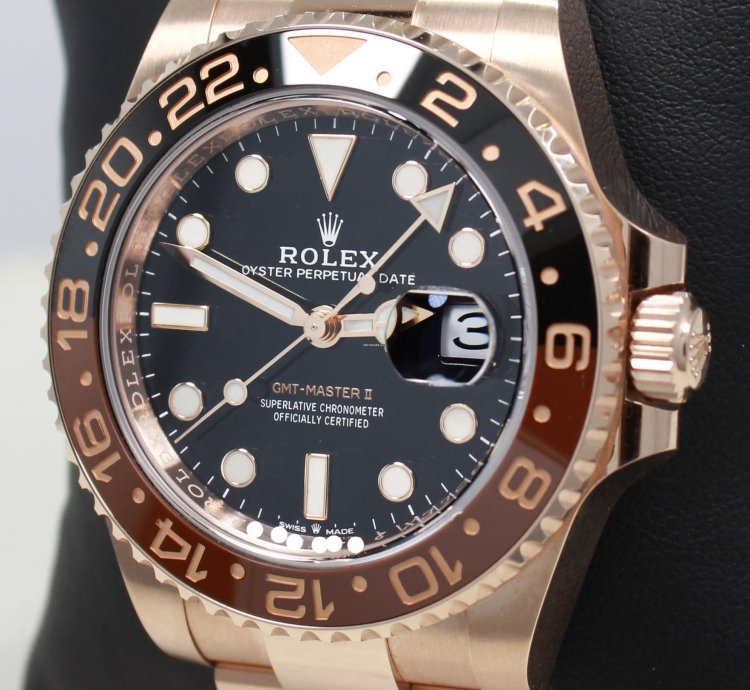 Rolex Gmt-master Ii 126715 Root Beer 18k Rose Gold Ceramic Box Papers Unworn