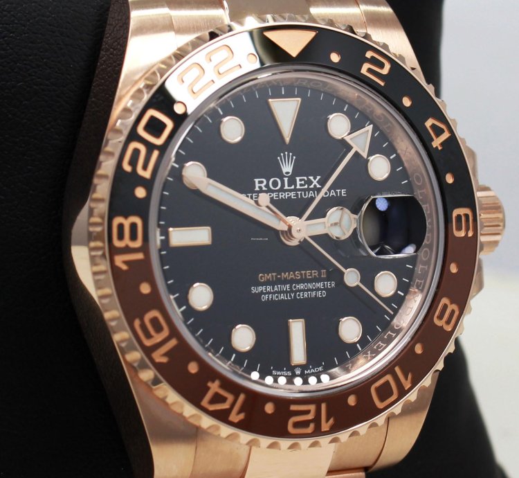 Rolex Gmt-master Ii 126715 Root Beer 18k Rose Gold Ceramic Box Papers Unworn