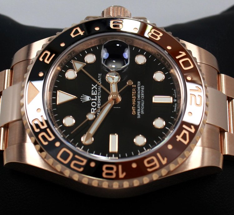 Rolex Gmt-master Ii 126715 Root Beer 18k Rose Gold Ceramic Box Papers Unworn
