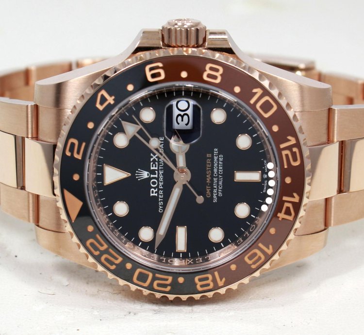 Rolex Gmt-master Ii 126715 Root Beer 18k Rose Gold Ceramic Box Papers Unworn