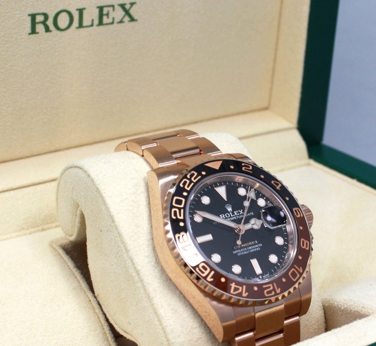 Rolex Gmt-master Ii 126715 Root Beer 18k Rose Gold Ceramic Box Papers Unworn