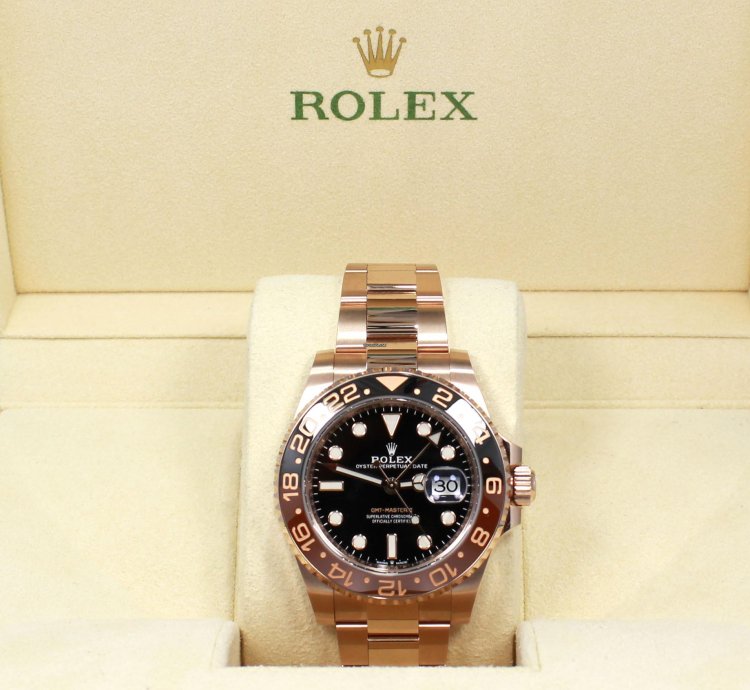 Rolex Gmt-master Ii 126715 Root Beer 18k Rose Gold Ceramic Box Papers Unworn