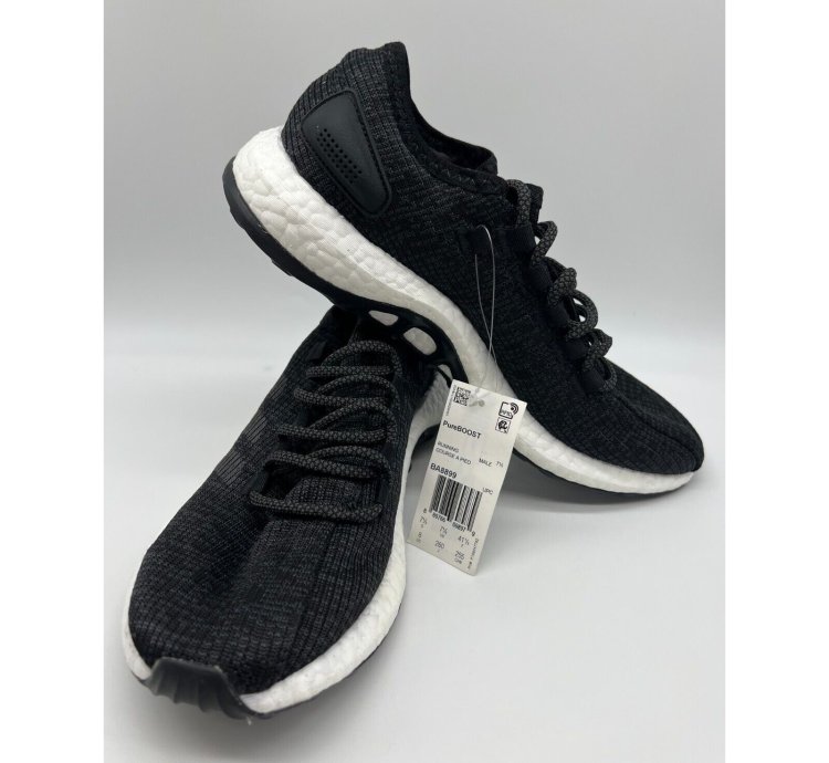 Adidas Pureboost Core Black White Athletic Running Mens Sz 8
