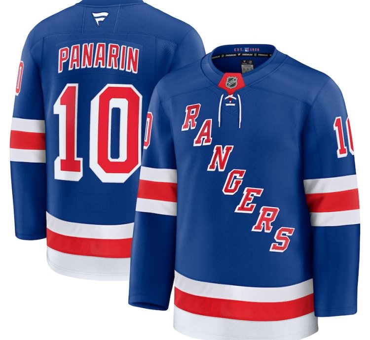 New York Rangers 10 Artemi Panarin Home Premium Jersey Blue