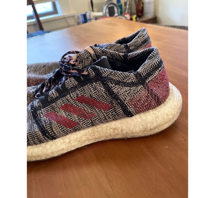 Adidas Pureboost Go Ren Zhe Mens Size 12 F36193 Light Soft Woven Red Grey Black