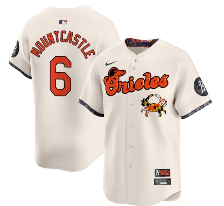 Ryan Mountcastle Jersey 6 Baltimore Orioles Maryland Blue Crab Vapor Stitched Cream