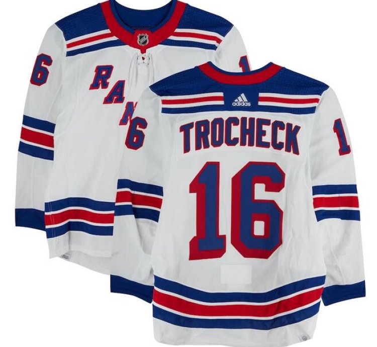 New York Rangers 16 Vincent Trocheck White Stitched Hockey Jersey