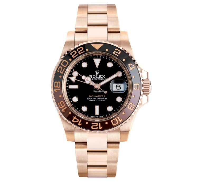 Rolex Gmt-master Ii 126715chnr 18k Rose Gold Black Dial 40 Mm