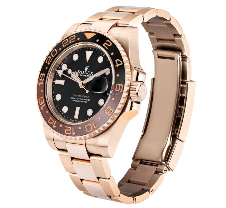 Rolex Gmt-master Ii 126715chnr 18k Rose Gold Black Dial 40 Mm