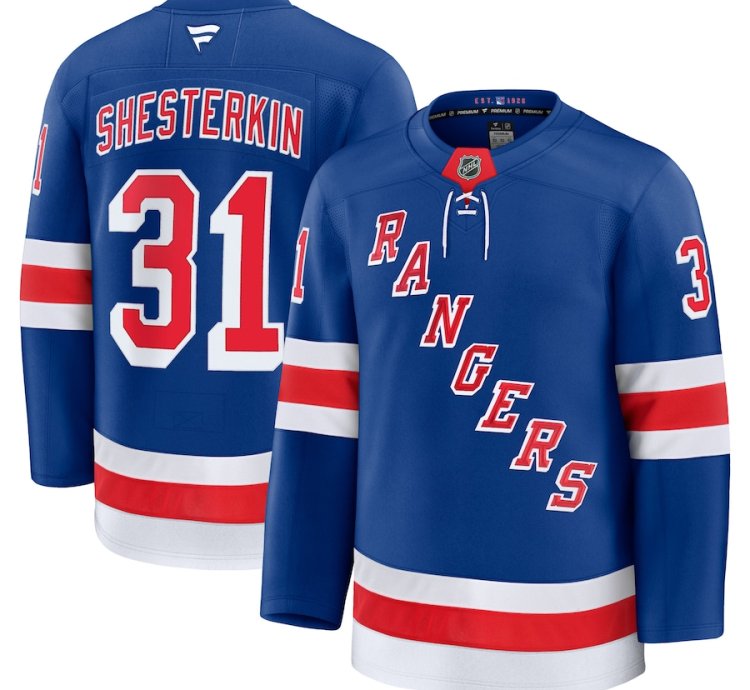 New York Rangers 31 Igor Shesterkin Home Premium Jersey Blue