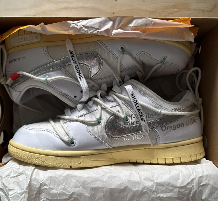 Nike Off-white Dunk Low Lot 01 Of 50 Shoes Size 9