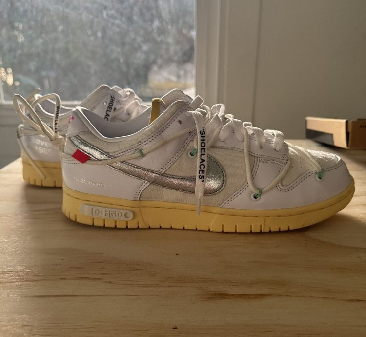 Nike Off-white Dunk Low Lot 01 Of 50 Shoes Size 9